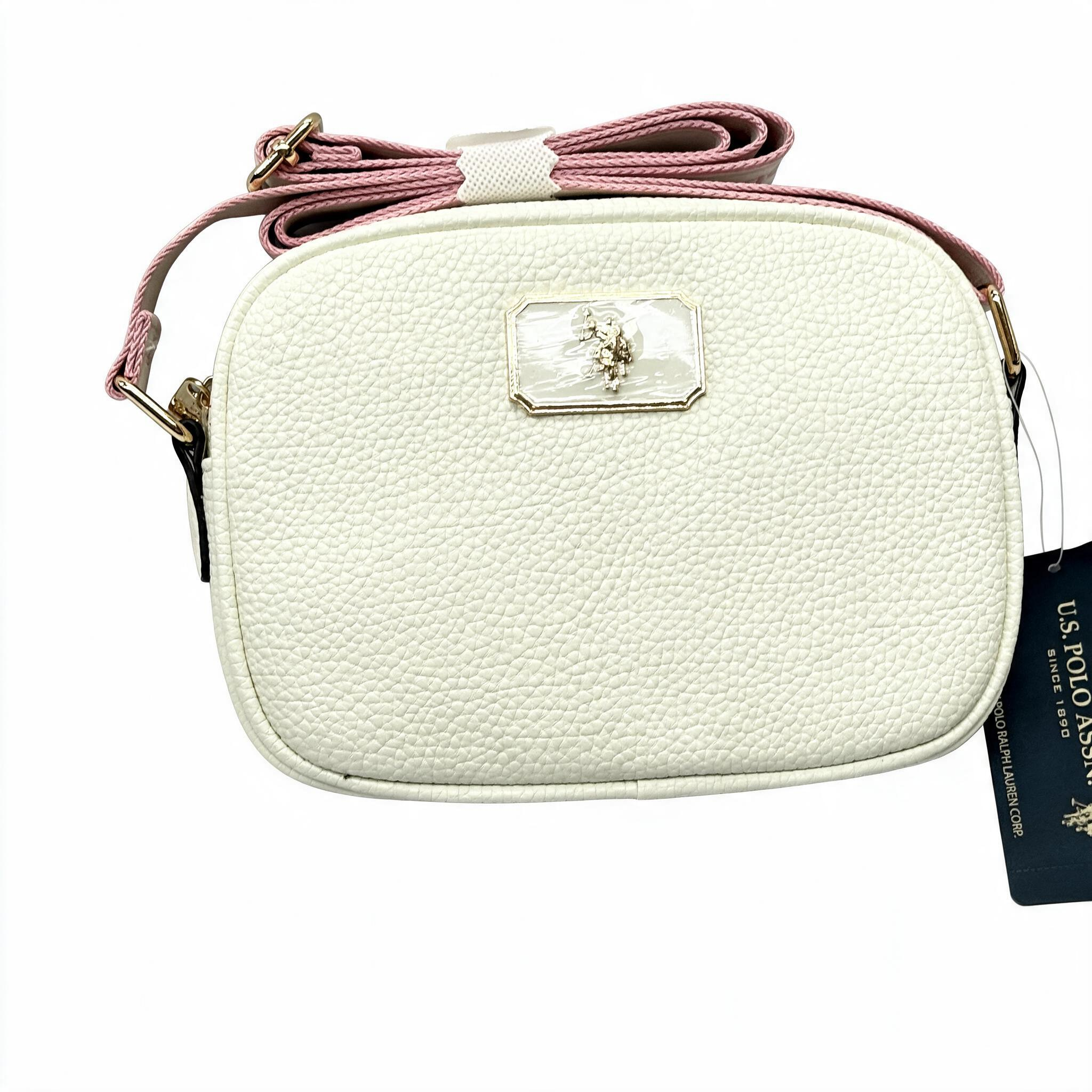 Bolso Crossbody U.S. Polo Assn. Marfil con Placa